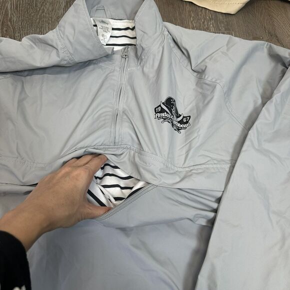 Disney Parks Pirates of the Caribbean Windbreaker Womens‎ XXL 2X Gray Crossbones - Picture 5 of 13